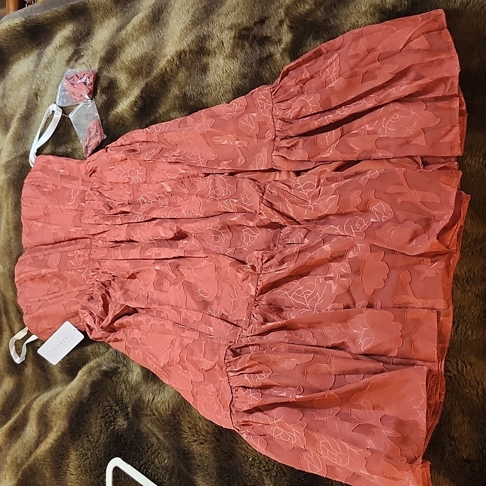 Azazie Coral Midi Dress